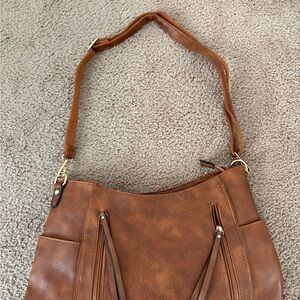 Elegant Brown Leather Shoulder Bag